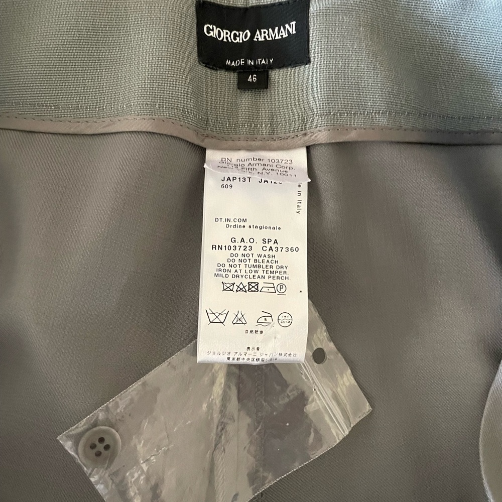 Giorgio Armani Trousers Dress Pants Gray Size 46 Career Business Designer EUC - Picture 5 of 14